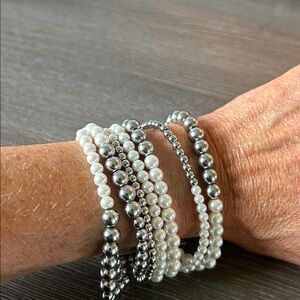 NWOT Seven strand silver and pearl bracelet by WHBM